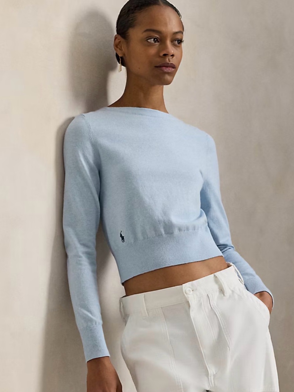 Polo by Ralph Lauren Light Blue Boat Neck Sweater